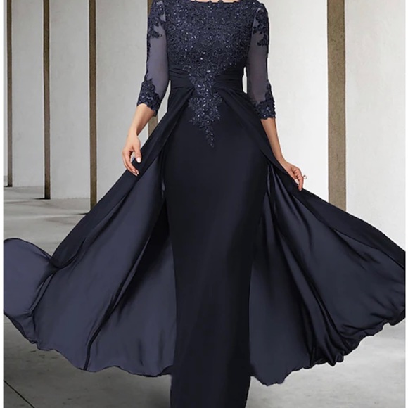 Lanting Dresses & Skirts - Sophisticated Long Sleeve Navy Dress